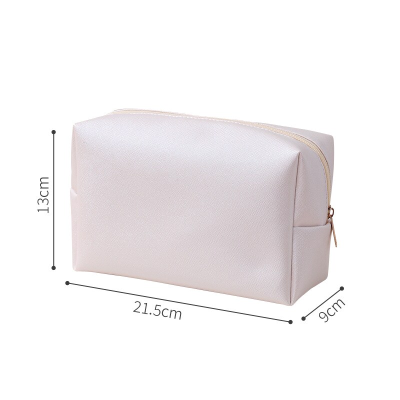 1 Piece Simple Series Simple Solid Color PU Women's Makeup Bags h5 